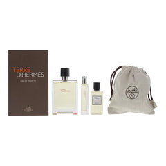 Hermes Terre d'Hermes 100 ml EDT + 40 ml Gel de ducha + 15 ml EDT + Estuche para hombre Set de regalo