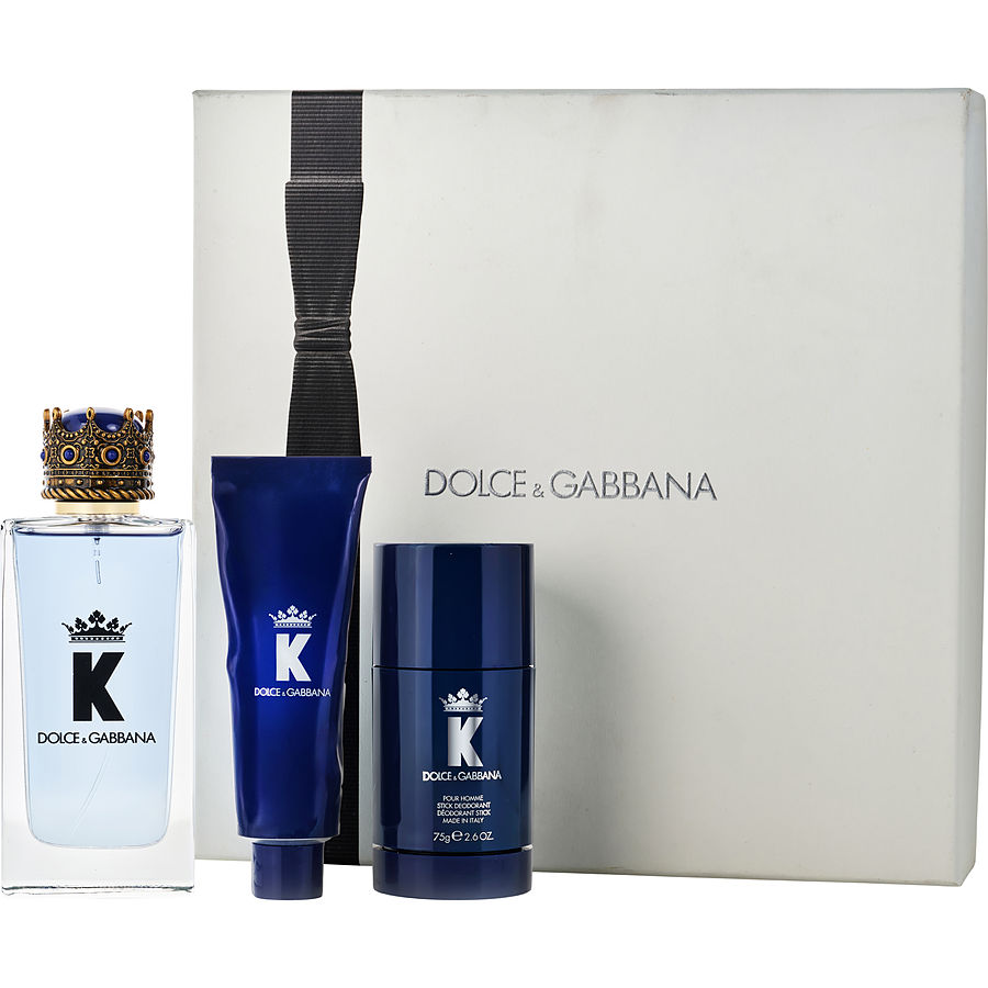 Dolce & Gabbana K EDT Gift Set 100ml EDT + Shower Gel + Deodorant Stick - Perfume Oasis