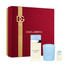 Dolce & Gabbana Light Blue 50ml EDT + Candela + 4.5ml Mini EDT Set Regalo Donna