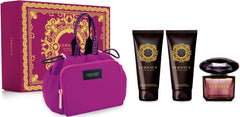 Set regalo Versace Crystal Noir 90ml EDT + 100ml lozione corpo + 100ml gel doccia + pochette