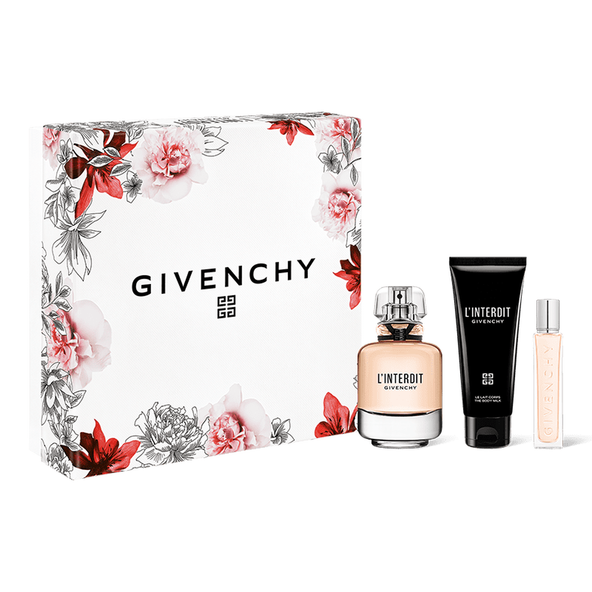 Set Regalo Givenchy L'interdit 80ml EDP + 75ml Latte Corpo + Mini 12,5ml per Donna