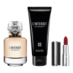 Givenchy L'Interdit 50ml EDP + 75ml Latte Corpo + Rossetto per Donna SET REGALO