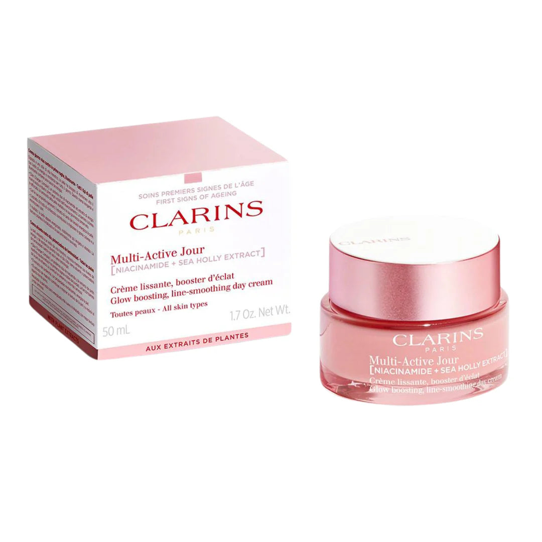 Clarins Multi-Active Crema Giorno Illuminante, Levigante le Rughe - Tutti i Tipi di Pelle 50ml