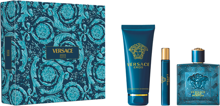 Coffret Cadeau Versace Eros Parfum 100ml + Mini 10ml + Gel Douche 150ml pour Homme