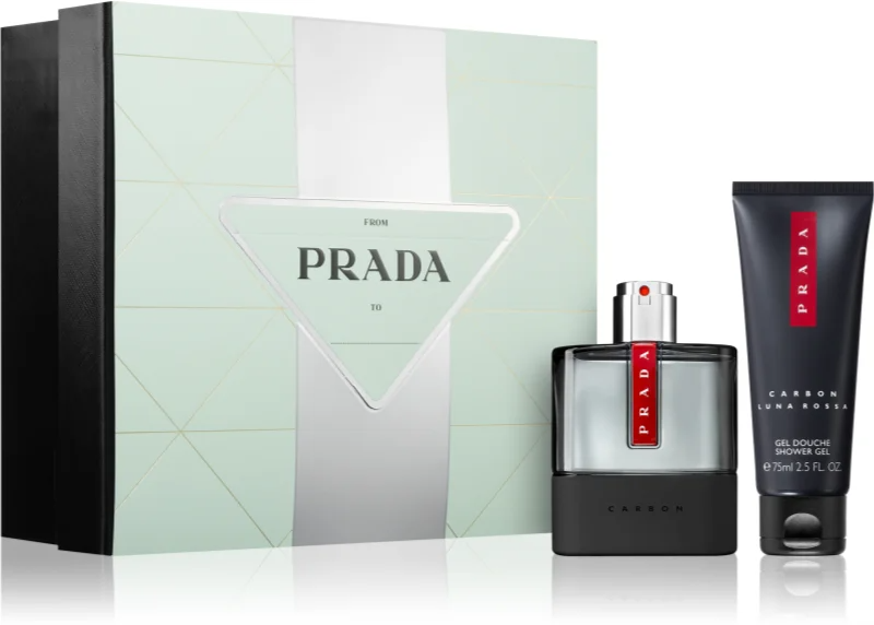 Set Regalo Prada Luna Rossa Carbon 50ml EDT + 75ml Gel Doccia
