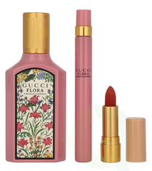 Gucci Flora Gorgeous Gardenia 50 ml EDP + 10 ml EDP Mini + Lápiz labial para mujer Set de regalo