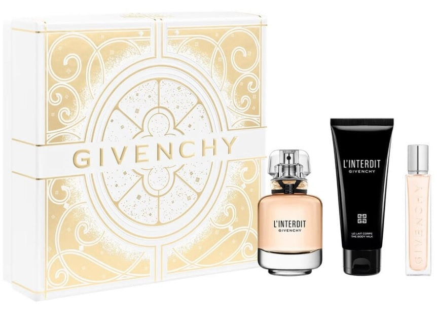 Set de regalo Givenchy L'interdit 50ml EDP + Loción corporal 75ml + Mini 12.5ml para mujer