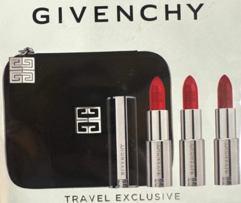 Coffret Givenchy Trio Le Rouge Interdit Intense Silk + Trousse pour Femme