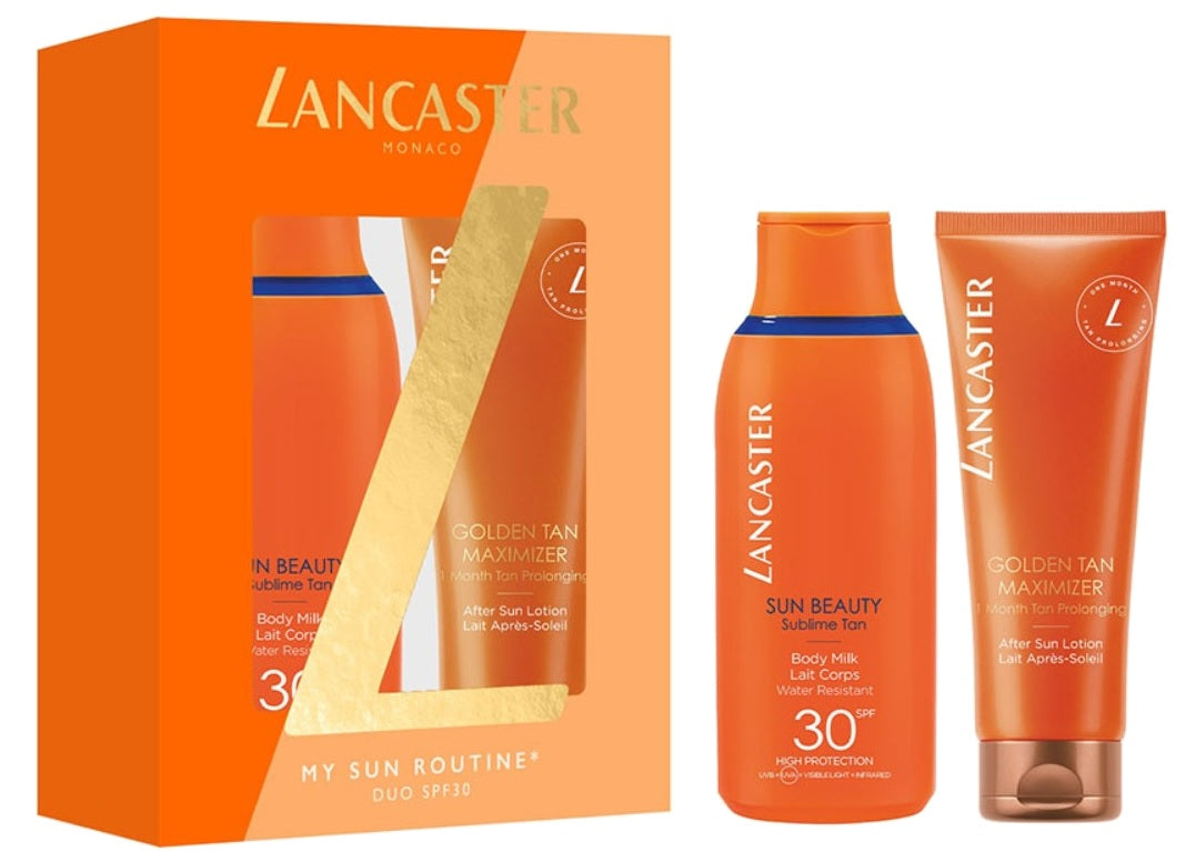 Set de leche corporal Lancaster Sun Beauty FPS 30 (175 ml) + loción para después del sol Golden Tan Maximizer (125 ml) 