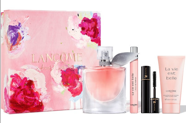 Lancome La Vie Est Belle 50ml EDP + 10ml EDP + 2ml Mascara + 50ml Lozione Corpo per Donna Set Regalo
