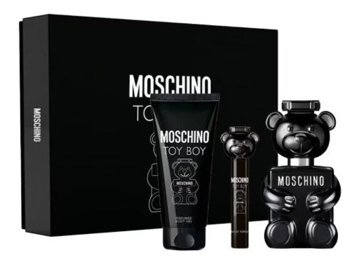 Set de regalo Moshcino Toy Boy 100 ml EDP + 100 ml Gel corporal + 10 ml EDP para hombre