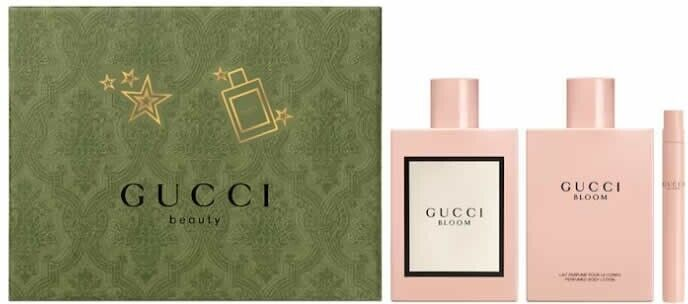 Gucci Bloom 100ml EDP + 10ml Mini EDP + 100ml Lozione Corpo per Donna Set Regalo