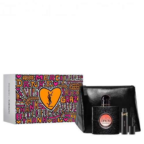 YSL Black Opium Set Regalo 50ml Eau De Parfum + Mascara + Pochette
