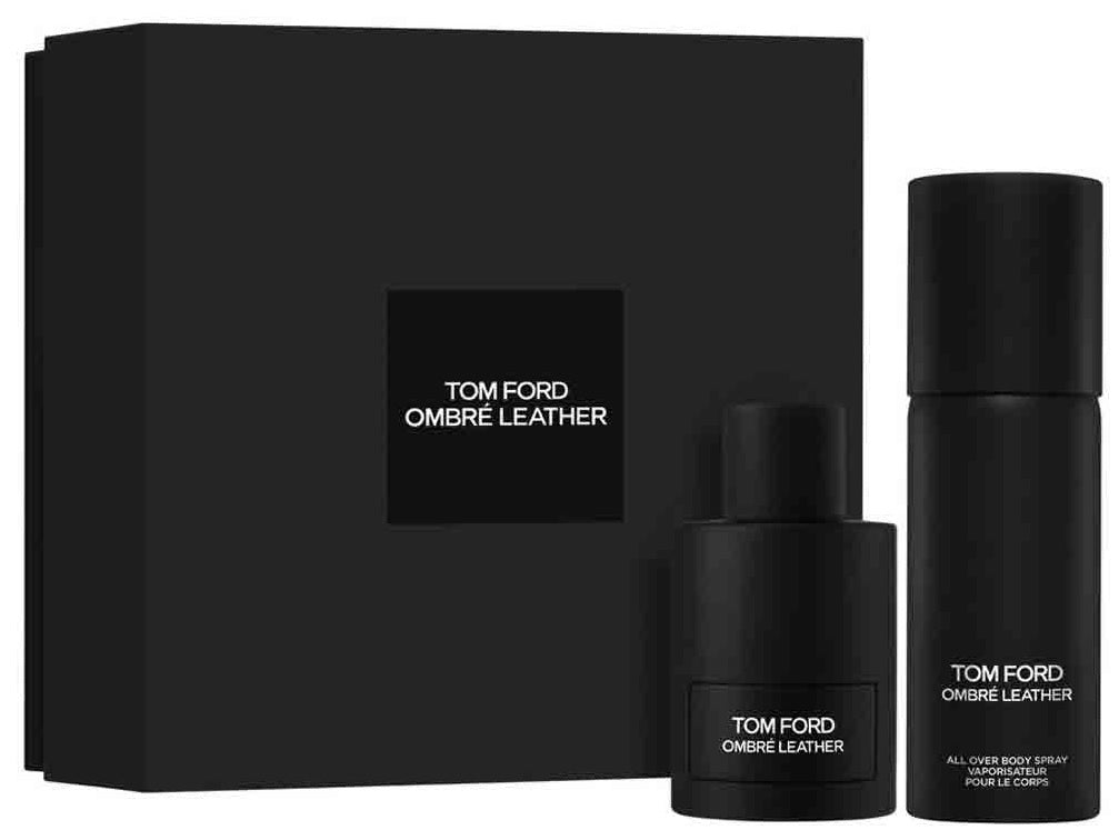 Set para Hombres Tom Ford Ombre Leather 100ml Edp + 150ml Spray Corporal  