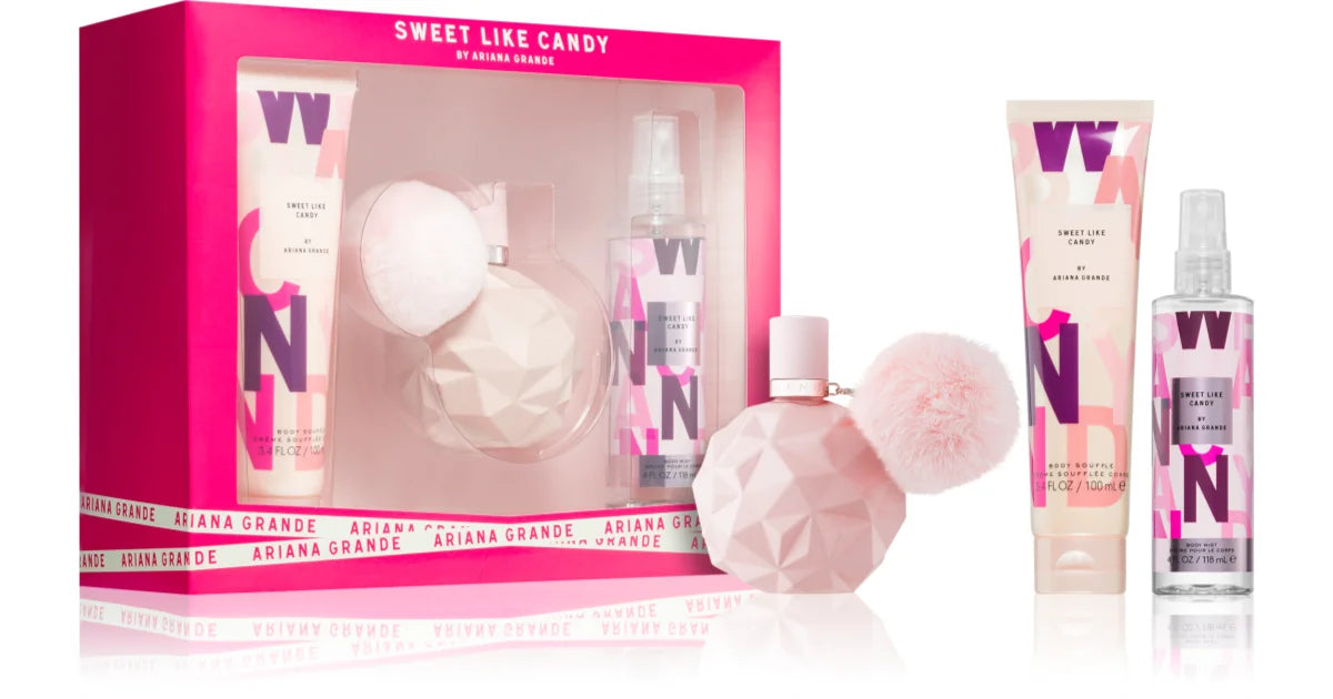 Ariana Grande Sweet Like Candy 100ml EDP + 100ml Body Soufflé + 118ml Body Mist für Damen Geschenkset