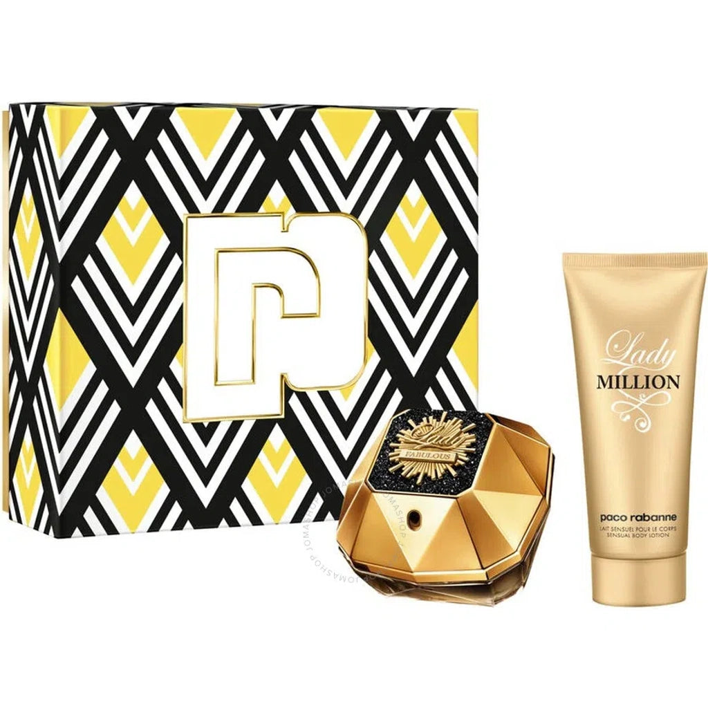 Paco Rabanne Lady Million Fabulous Eau de Parfum 80 ml + Lait Corporel 100 ml pour Femme Coffret Cadeau