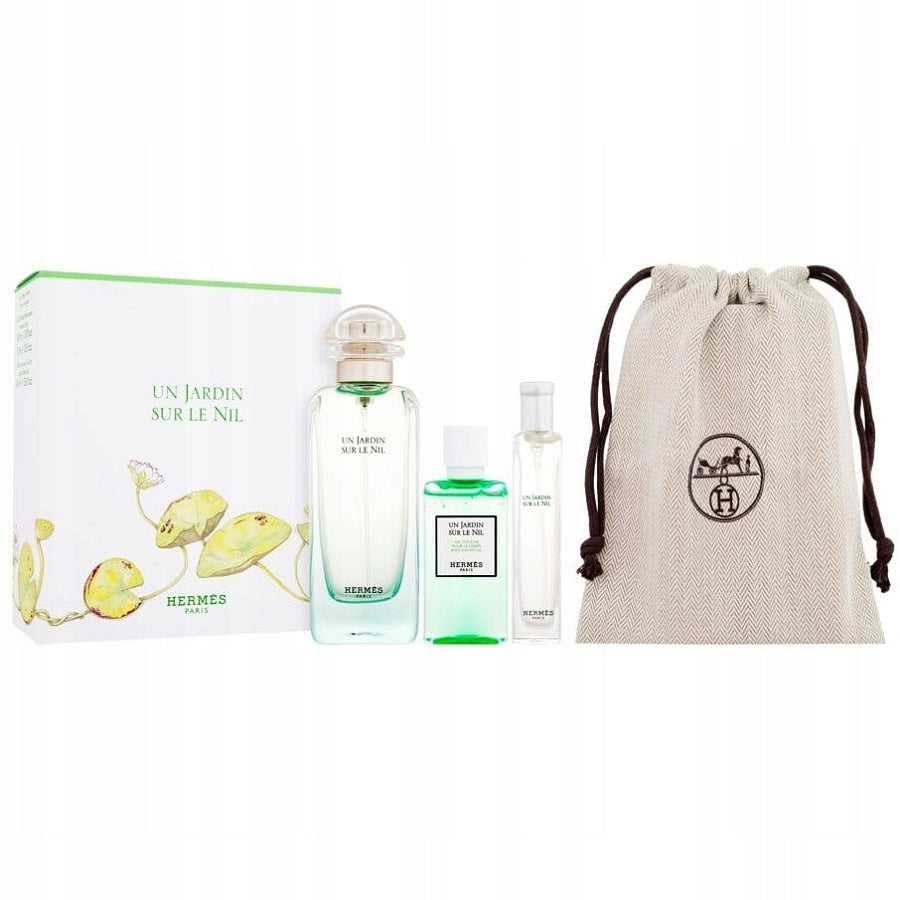 HERMÈS Jardins Sur Le Nil Cofre 100ml EDT + Gel de Ducha 40ml + Mini