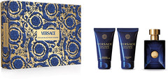Versace Dylan Blue Pour Homme 50ml EDT + 50ml Balsamo Dopobarba + 50ml Gel Doccia per Uomo Set Regalo