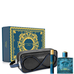 Versace Eros für Herren 100ml EDP Geschenkset + 10ml Mini + Kulturtasche